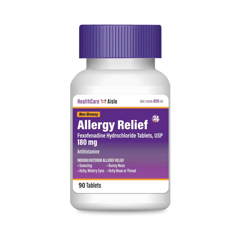 [Australia] - HealthCareAisle Allergy Relief - Fexofenadine Hydrochloride Tablets USP, 180 mg – 90 Tablets – Allergy Medication, Non-Drowsy 24-Hour Allergy Relief 90 Count (Pack of 1) 180mg 