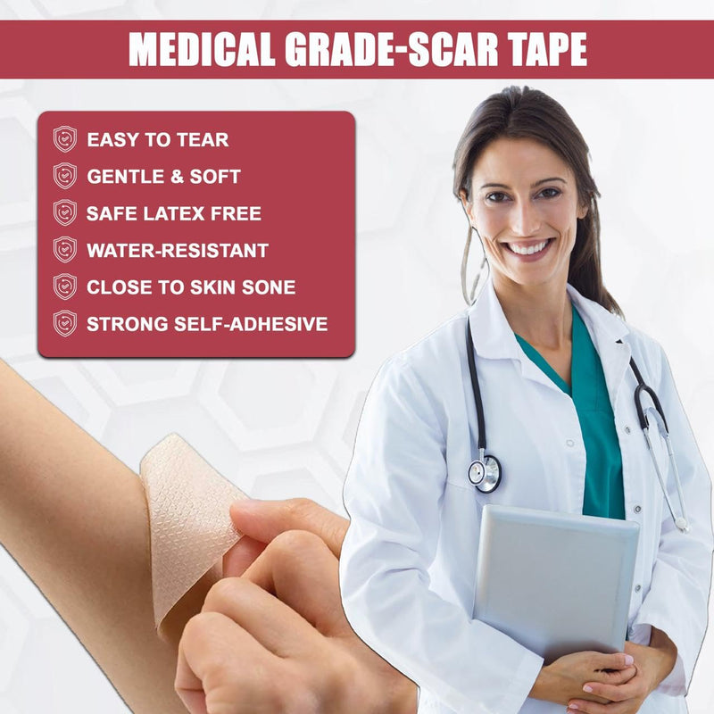 [Australia] - WROLY Silicone Scar Sheets, Keloid Scars Tape, Silicone Scar Tape for Surgical Scars, Keloid Bump Removal, C-Section Silicone Scar Removal Strips for Surgical, Tummy Tuck (1.5M) 1.5M 