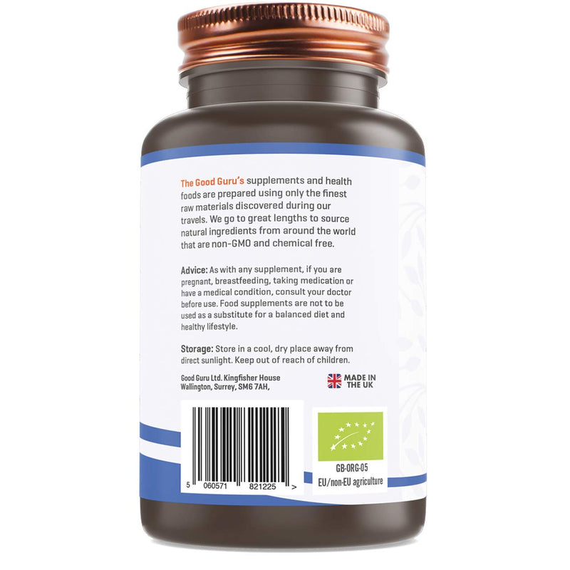Organic Ashwagandha and Black Pepper Vegan Capsules|Certified Organic by Soil Association - Made in UK with Ayurveda Formula | Herbal Supplement 90 Capsules
