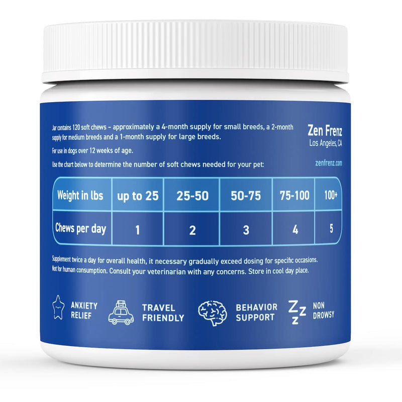 Zen Bites - Calming Chews for Pets - 120 Count - Organic Hemp Treats for Dogs & Cats - Stress Relief - Promotes Relaxation - Thunderstorms - Fireworks - Travel Friendly Duck 120 Count (Pack of 1) - PawsPlanet Australia