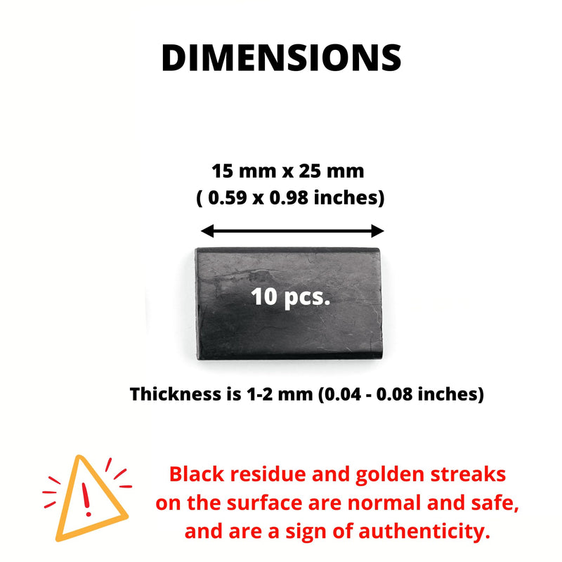 [Australia] - Shungite Stone Stickers Set for Phone – Protection Plates, Natural Crystal Adhesive Shield (Set of 10 Plates) Set of 10 Plates 
