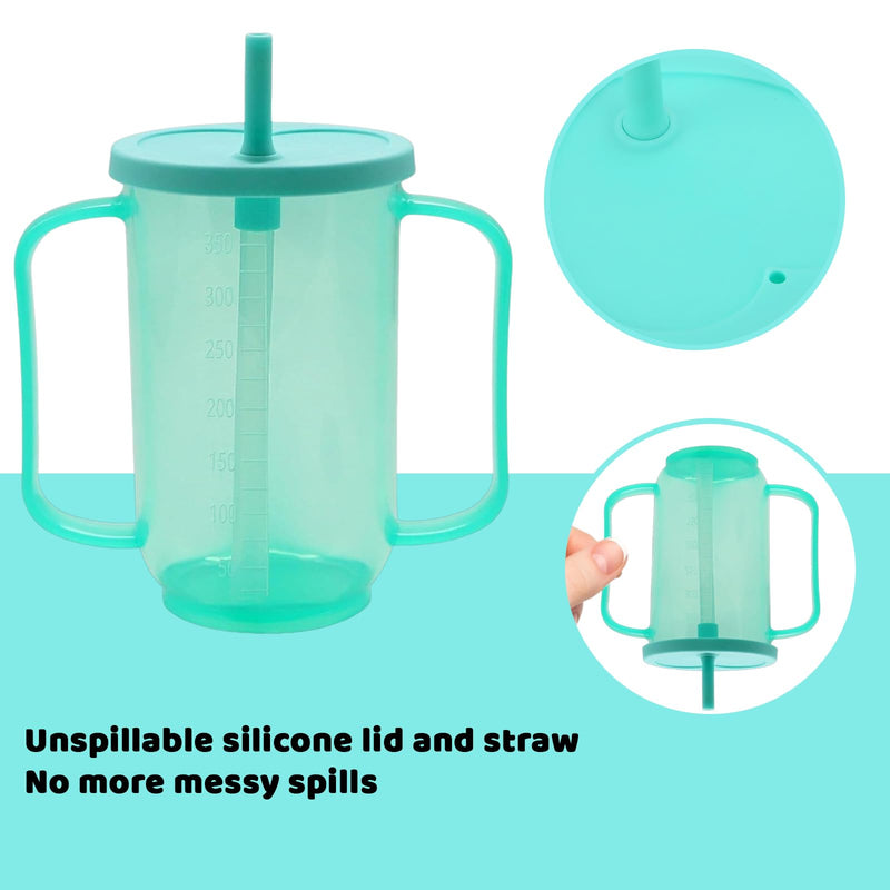 YREYBN Adult Plastic Straw Cup, Adult Sippy Cups for The Elderly Non Spill, Spill-Proof Sippy Cups with Straw and Lid, for The Elderly, Disabled, Hospital and Convalescent Care