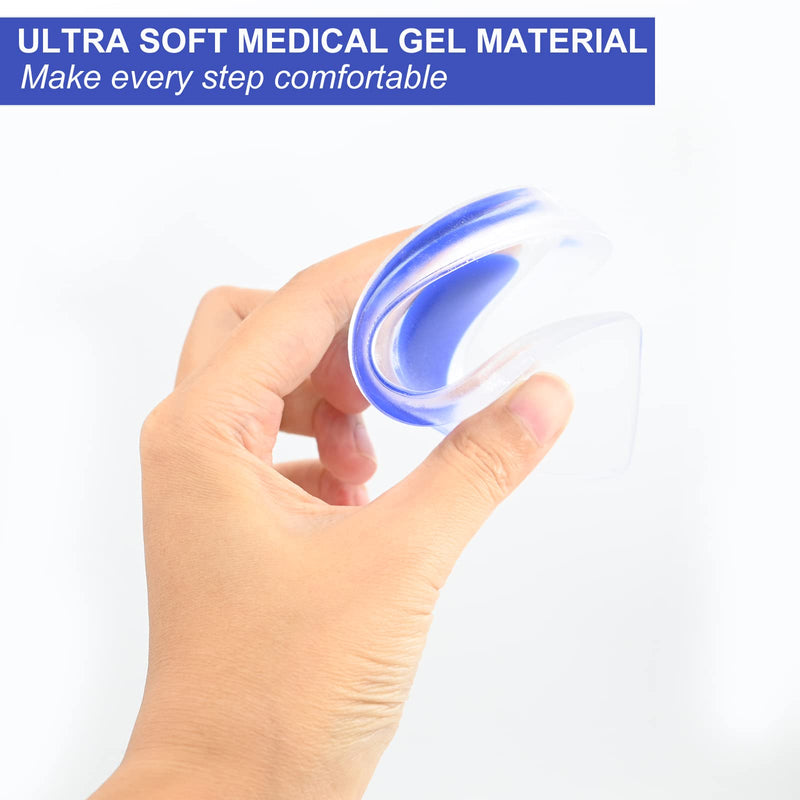 [Australia] - Gel Silicone Heel Pads,2 Pairs Heel Cups for Achilles Tendonitis,Shoe Wedge Inserts for Plantar Fasciitis,Sore Heel, Heel Spur and Heel Pain Relief,Heel Support for Men/Women(Medium) M-2Pairs Blue 