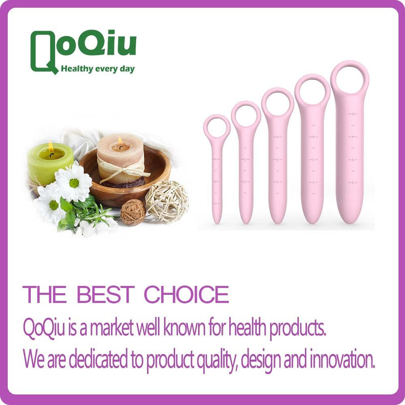 [Australia] - Silicone Dilators for Pelvic Floor for Women with Fine Scales, 5-Pack Pink with Storage Bag, Pelvic Wand Massager, Pelvic Floor Muscle Trainer, Pelvic Floor Strengthening Device 