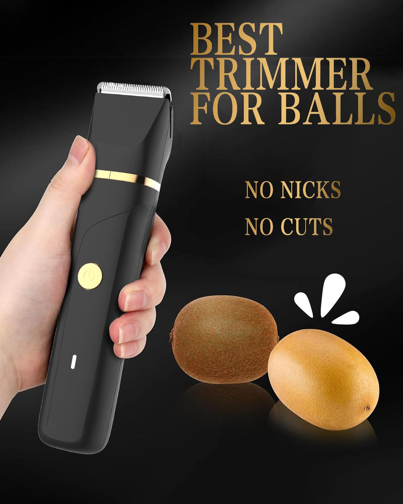 [Australia] - Body Hair Trimmer for Men, Manscape 3-in-1 Electric Razor Groin Groomer,IPX7 Waterproof Wet/Dry,Versatile Hair Trimmer for Ball/Beard/Nose,USB Rechargeable & Nose/Shaves Head,Christmas Gifts for Men Black 