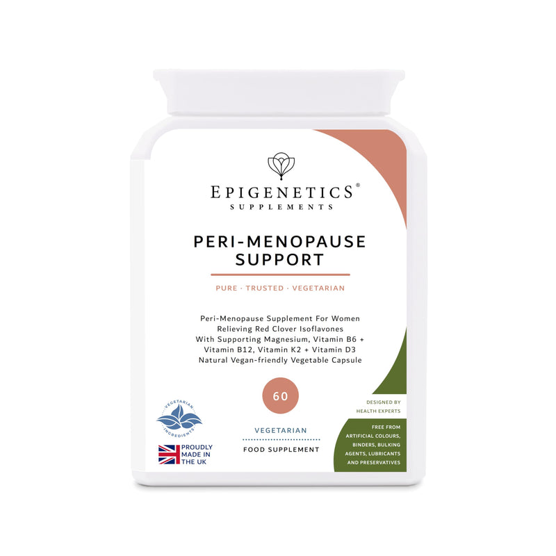 Peri-Menopause Support | Red Clover Isoflavones 200mg | with Magnesium, Vitamin B6, B12, K2 & D3 | Daily Women's Supplement | No Added Fillers or Additives | 60 Vegetable Capsules | UK Made