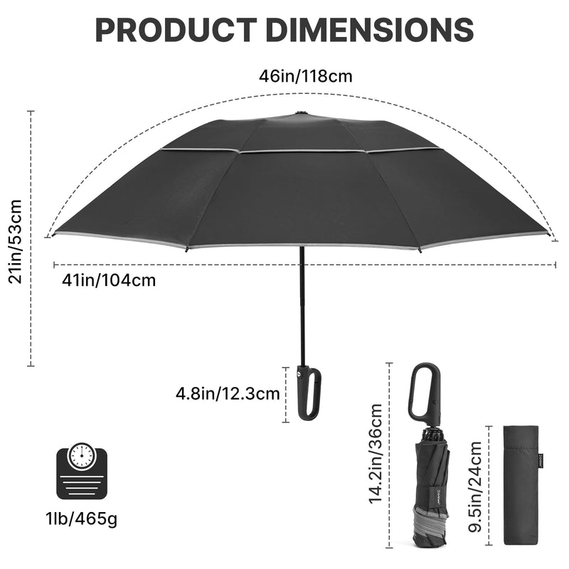 G4Free 62 Inch Windproof Inverted Umbrella + 46inch Inverted Umbrella with Carabiner Handle