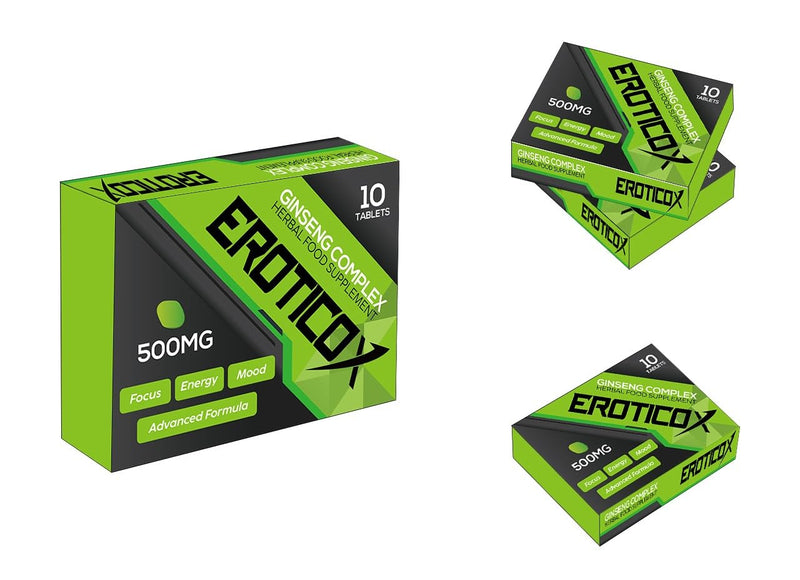 Green - 500mg - 10 Extra Strong Pills for Men UK - Natural Fast-Acting Ginseng Maca Tablets for Men - for Enhanced Performance & Stamina - Food & Herbal Supplement