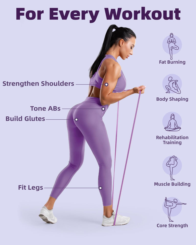 [Australia] - Pull Up Bands, Fitense Resistance Bands Set with Door Anchor, Stretching Assist Band, Portable Exercise, Muscle Training, Physical Therapy, Exercise Workout Bands for Working Out for Women 4PCS-(5-80LBS)-Gradient Blue-Purple 