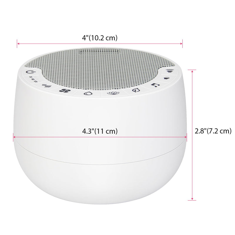 [Australia] - BIGMONAT White Noise Sleep Aid with Remote Control, with 70 Natural Soothing Sounds and AC Adapter, with Memory and Timing Functions to Improve Insomnia-White White-1 