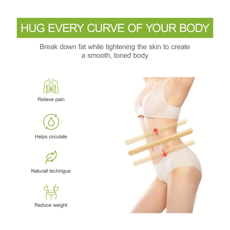 [Australia] - 4PCS Solid Bamboo Massage Sticks & Guasha Set with Roller/Stick - 100% Bamboo Therapy Tools for Neck/Arm/Back/Legs/Full Body, Deep Tissue Massage, Muscle Relaxation, Body Shaping, Fatigue Relief 