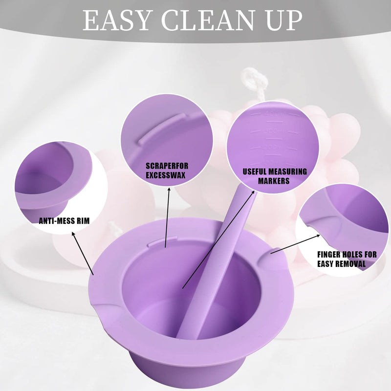 [Australia] - Electric Waxing Kit, Wax Warmer Silicone Liner for Tress Wellness Compatible with 16oz Waxing Kit Melting Wax Bowl for Tress Wellness Wax Warmer or for BLITZWAX Wax Warmer (Purple) 