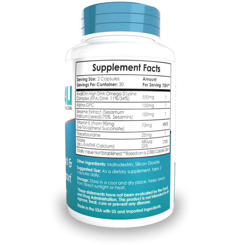 [Australia] - Nootropics Depot OmegaTAU Capsules | Enhanced Uridine + DHA 60 Count (Pack of 1) 