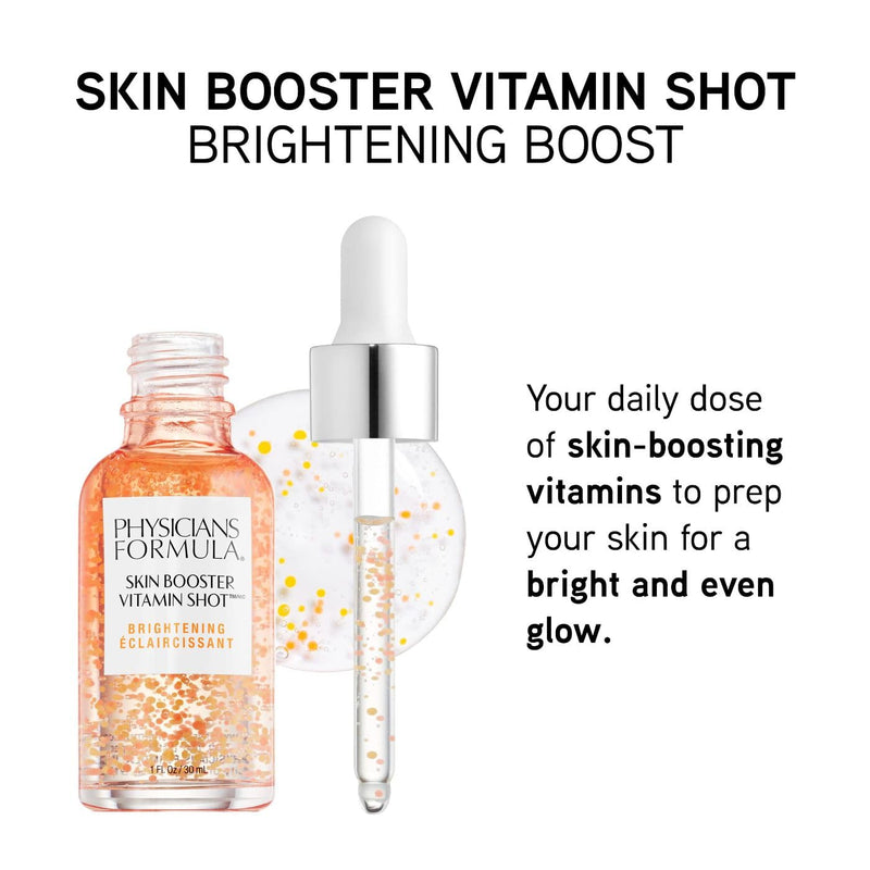 Physicians Formula Skin Booster Vitamin Shot, Brightening Serum with Vitamin C, Licorice & B3, Targets Dark Spots for Radiant Glow – Brighten (Pack of 2) Clear 1 Fl Oz (Pack of 2)