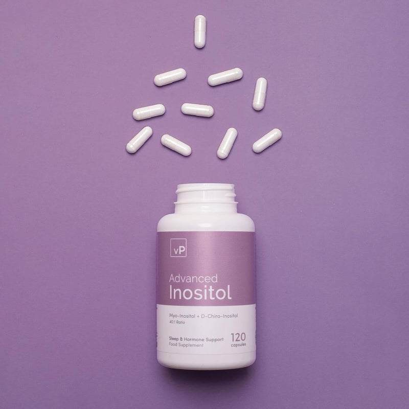vP Vitality Pro Advanced 40:1 Inositol Supplement, 120 Capsules | 500 mg per Capsule, Myo-Inositol 488 mg + D-Chiro-Inositol 12 mg, Hormonal Balance & Blood Sugar Support