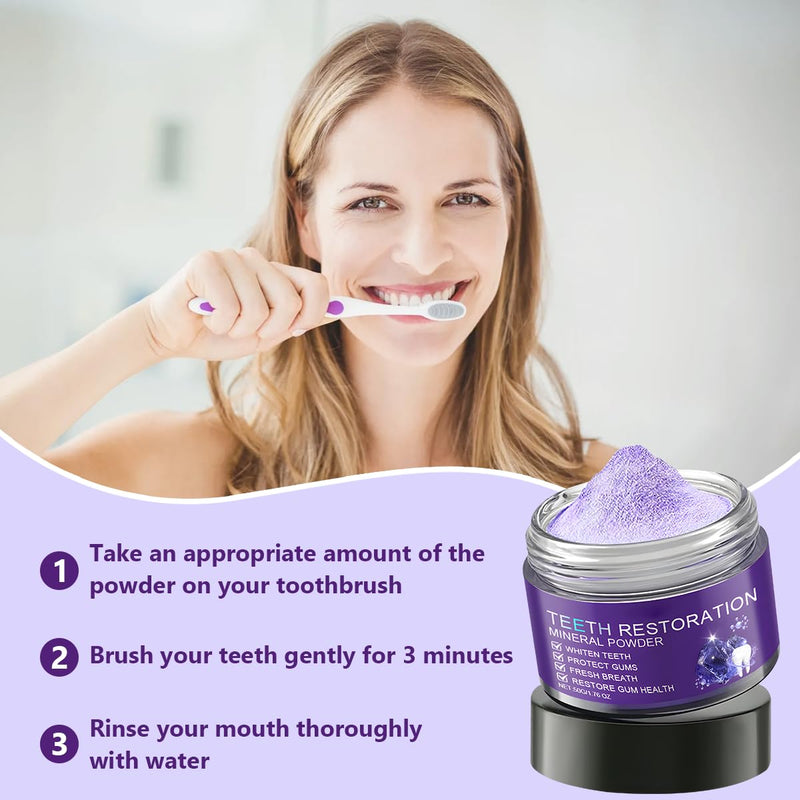 [Australia] - Teeth Restoration Mineral Powder, Mineral Tooth Powder, Tooth Restoration, Whitening Natural Teeth Restoration Powder, Effective in Strengthening Teeth and Gums, Protect Gums and Freshen Breath(2PCS) 1 Ounce (Pack of 2) 