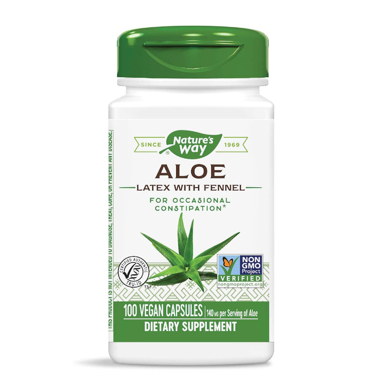 [Australia] - Nature's Way Aloe Latex with Fennel, For Occasional Constipation*, 100 Vegan Capsules 100 Count (Pack of 1) 