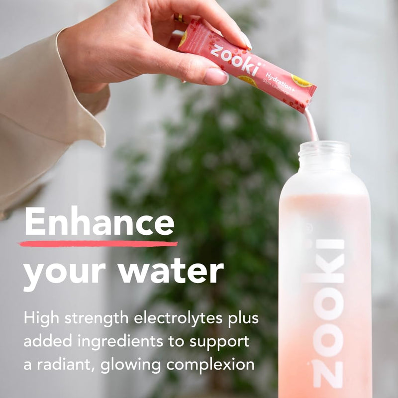 Zooki Electrolytes+ Skin Radiance Hydration Electrolytes Sachets – Pomegranate Lemon Flavour Electrolytes with Damasty Rose Extract, B Vitamins & Vitamin C, Sugar Free Hydration Sachets (30 Servings) 30 servings (Pack of 1)