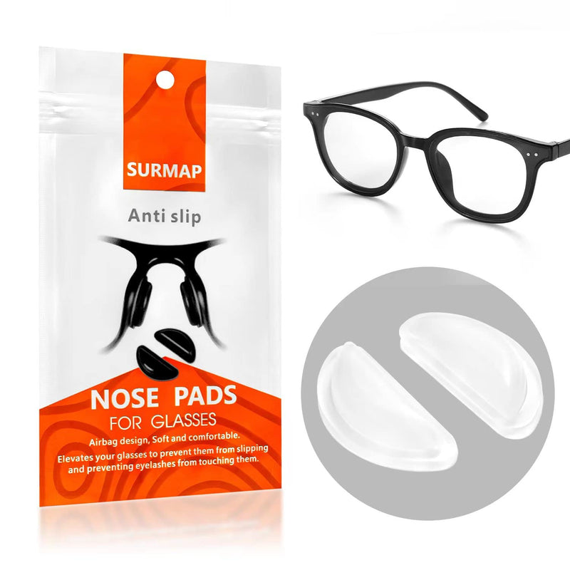 [Australia] - Eyeglass Nose Pads, Comfort Soft Silicone Glasses Nose Pad, Anti-Slip Heighten Air Chamber Glasses Grips for Eyeglasses and Sunglasses, with Sticky Backing (10 Pairs, Clear) 10 Clear Pairs 