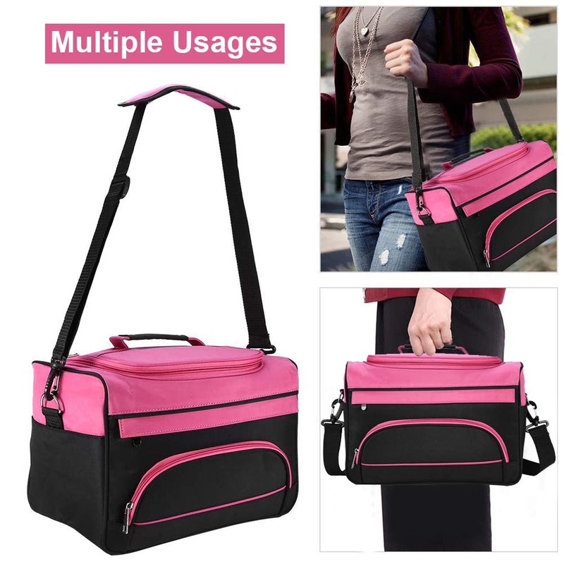 xuuyuu Hairdressing Tool Salon Case, Portable Travel Cosmetic Organizer Handbag Hair Equipment Carrying Case Mobile Large Capacity Cosmetology Organizer with Strap for Hair Stylist Shoulder Carrying