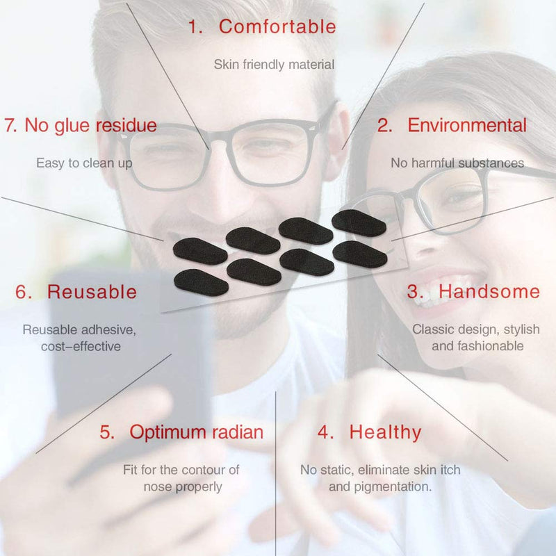 [Australia] - SAIGO Soft Foam Nose Pads Self Adhesive Non-Slip Eyeglass Nose Pads, Thin Nosepads for Eyeglasses Sunglasses Glasses,12Pairs,1.5MM Black 1.5mm/Black Color 