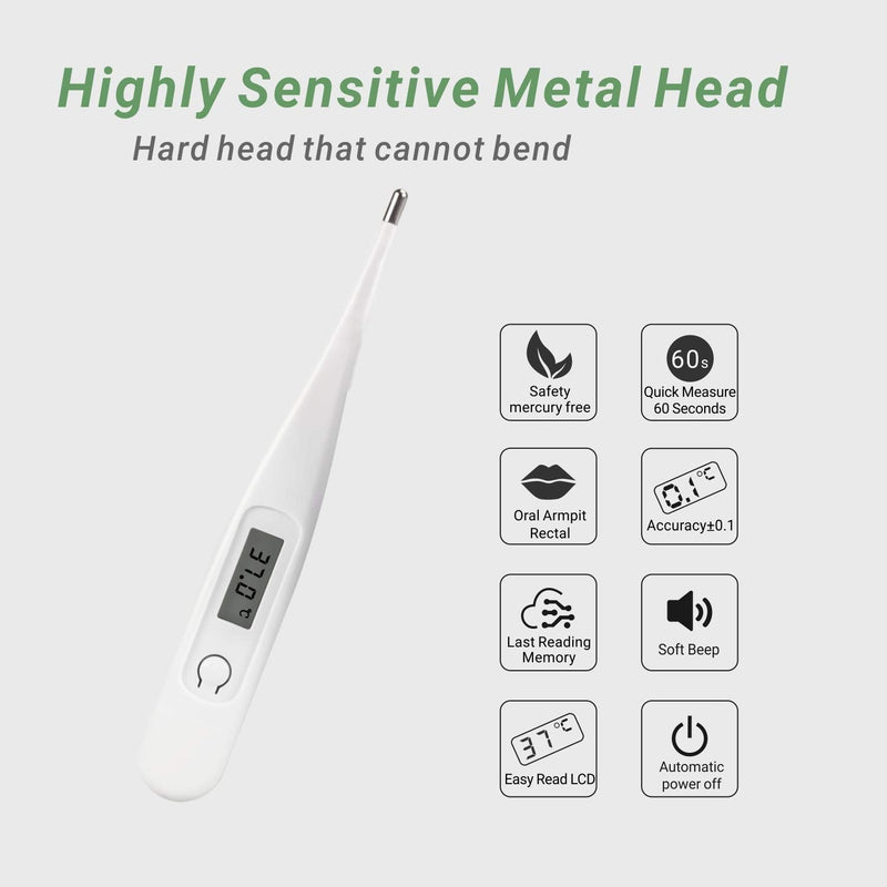 [Australia] - Daffodil HPC300 - Digital body thermometer, armpit thermometer - temperature measuring device with LCD for oral and rectal measurements - easy-to-read display and free of mercury - CE certified 