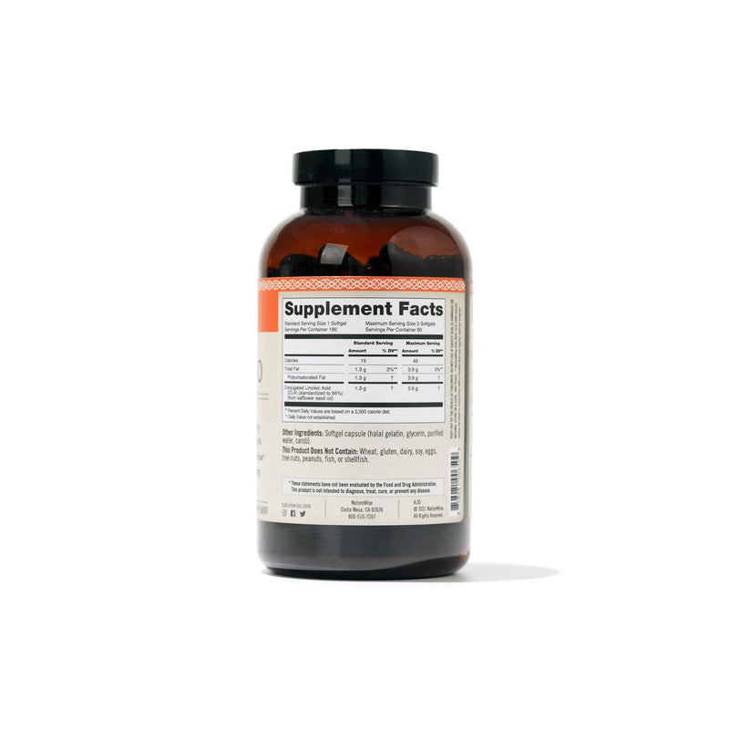 [Australia] - NatureWise CLA 1300 - CLA Supplement w/ 95% Active Conjugated Linoleic Acid for Women and Men, Non-Stimulating, Supports Weight & Fitness Goals - Non-GMO, Gluten Free - 180 Softgels[2-Month Supply] ECLA 1300 180 Count (Pack of 1) 