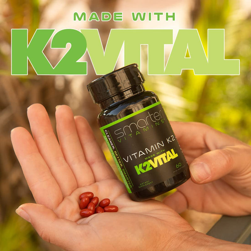 [Australia] - Smarter Vitamin K2 MK7 100mcg, Made with K2VITAL and Kale, 60 Liquid Softgels 60 Count (Pack of 1) 