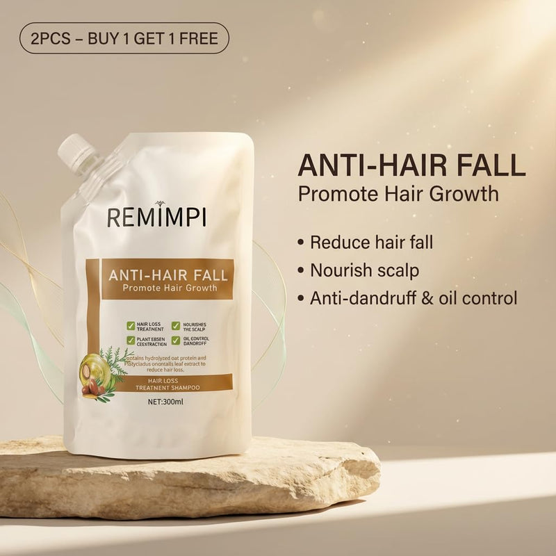 Herbal Anti-Fall Shampoo, Ginger & Ginseng Scalp Cleanser with Jojoba & Oat Extracts, Strengthening Formula for Thinning Hair, 300ml (2-Pack Duo Set)