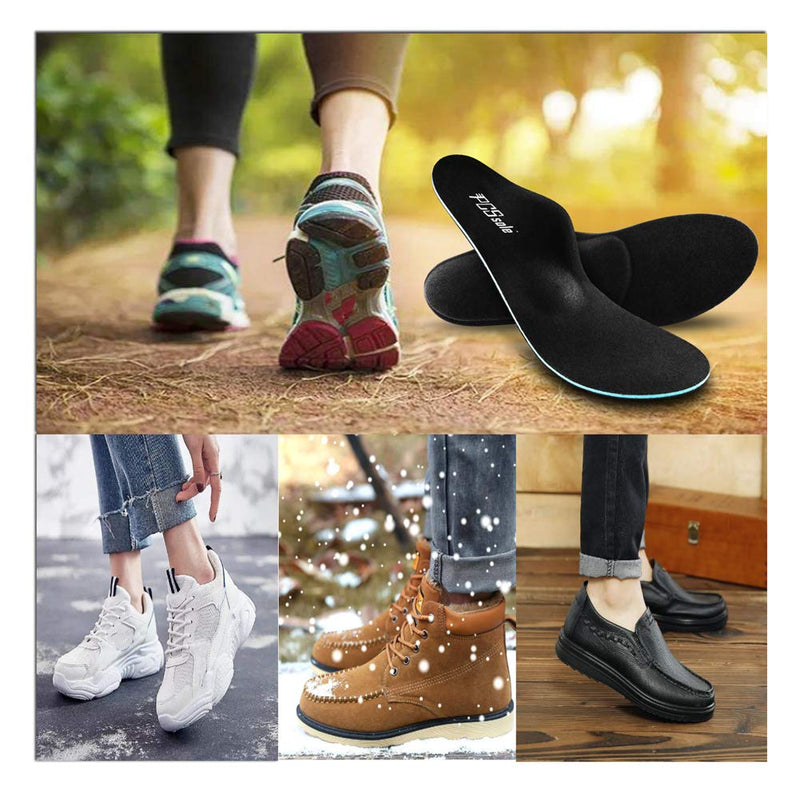 [Australia] - PCSsole Orthopedic insoles for flat feet, heel spurs, plantar fasciitis, shoe insoles for work shoes, sports, shoe insoles for women and men EU43-44 (28cm) black 