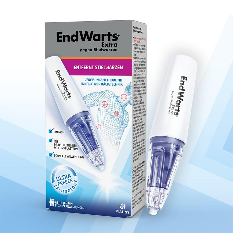 [Australia] - EndWarts EXTRA: Treat stalked warts, icing agent for treating stalked warts on the neck, chest and armpits, 9 disposable tips & 9 plasters, patches, spray 