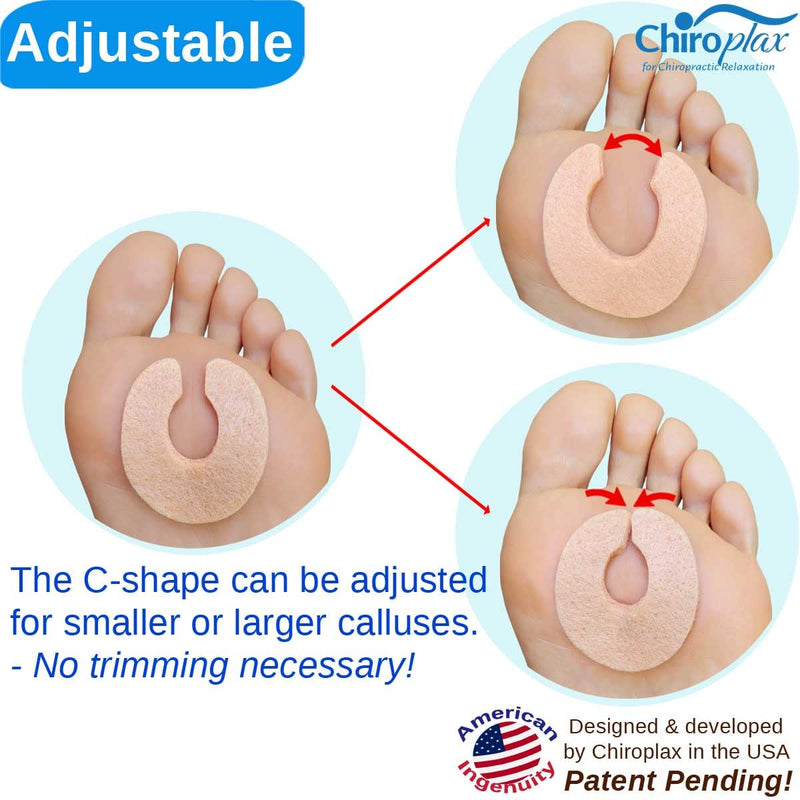 [Australia] - Chiroplax C-Shaped Felt Callus Cushion Pads Protector Rubbing Pain Relief Forefoot Metatarsal | 3/16" Thick (30 Pack) 3/16" Thick (Pack of 30) 