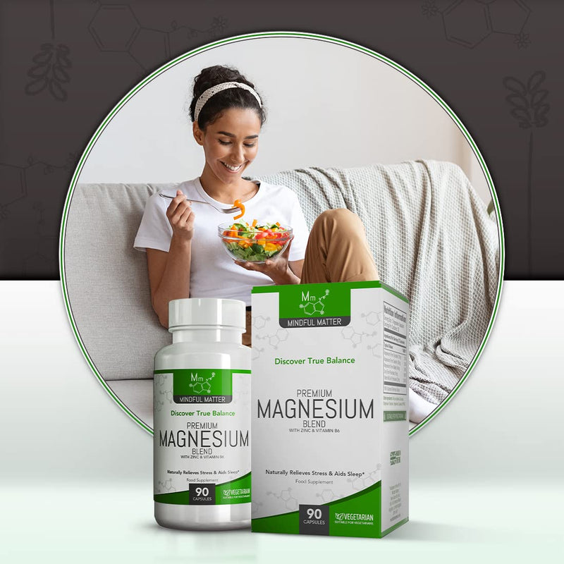 MM Magnesium Blend | 90 High Strength Magnesium Complex Capsules - 330mg per Serving from Mag Malate, Mag Glycinate & Taurate | Non-GMO, Gluten & Allergen Free