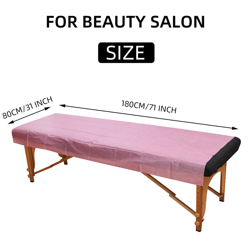 [Australia] - 20PCS Massage Table Sheets Disposable Non Woven SPA Bed Cover Breathable Polypropylene Fabric 31" x 70" Thin, Not Waterproof ÔºàPinkÔºâ 20PCS Pink Breathable 