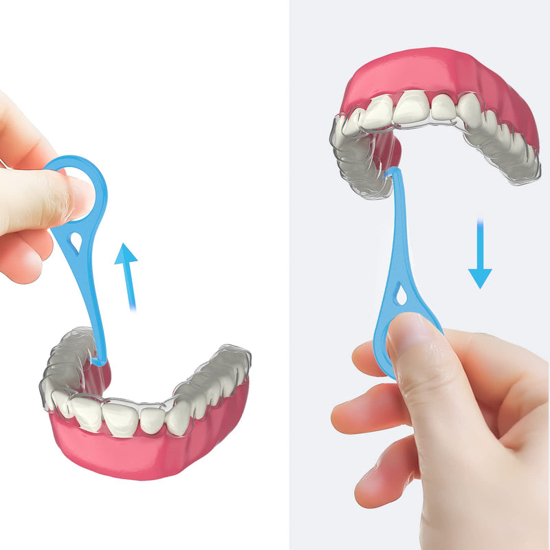 ARGOMAX - Aligner Removal Tool, 10 Invisible Braces Removal Tools, Retainer Remover Tool, Suitable for Removing Braces, Trays, Retainers, Dentures and Aligners(Blue). Regular size 10pcs Light blue