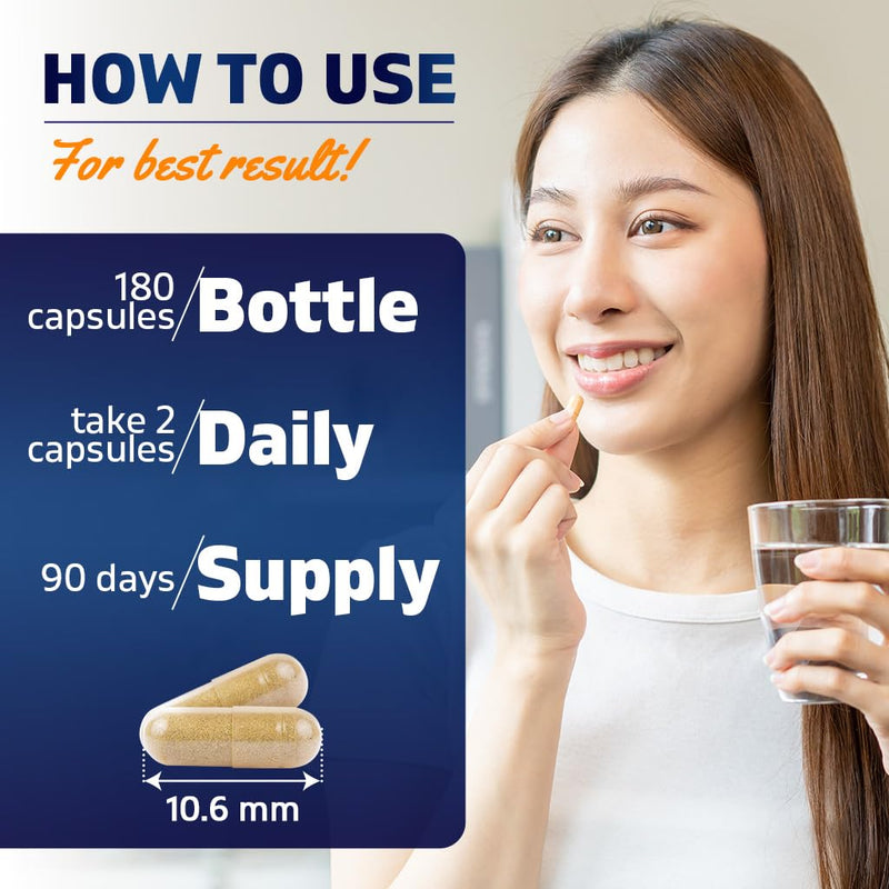 [Australia] - Vitamatic Slippery Elm Bark 10000 mg Equivalent Per Serving (from 20:1 Extract 500 mg), Made with Peppermint, DGL, & Aloe Vera - 180 Veg Capsules, and Concentrated 20X Potency 