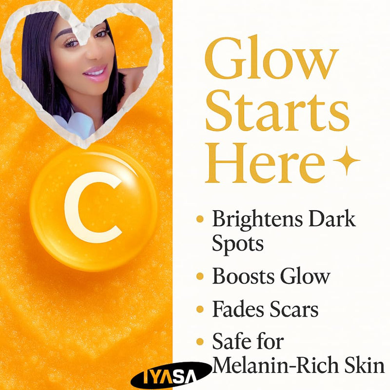 IYASA Vitamin C Sugar Scrub for Daily Exfoliation | Helps Remove Dead Surface and Supports Smoother-Feeling Skin | Refreshing Cleanse | Suitable for Melanin-Rich Skin | 17.9 oz