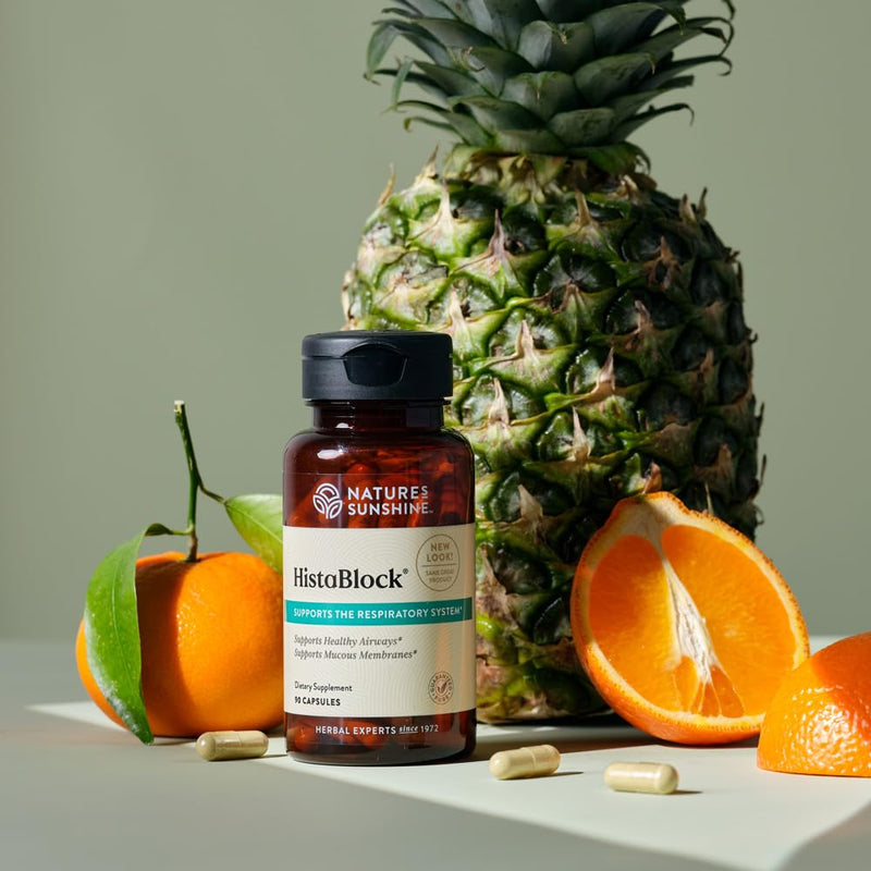[Australia] - Nature's Sunshine HistaBlock | Respiratory Support Supplement | Supports Airways & Blocks Irritants | Antioxidant Strength | Seasonal Allergy Help | Natural Respiratory Function Aid 90 Capsules 