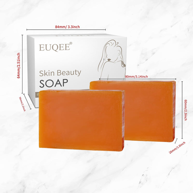EUQEE 5 oz Glutathione Kojic Acid Soap for Rejuvenating Skin | Soap Bars with Glutathione, Vitamin C, Collagen, Reduces the Appearance of Dark Spots Fine Lines with a Foaming Net