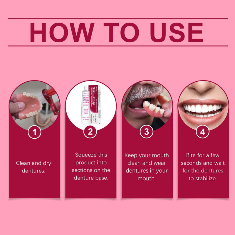 [Australia] - Denture Adhesive Cream, 2PCS Thermoplastic Denture Glue, Thermoplastic Denture Adhesive, Safe Thermoplastic Denture Adhesive, Denture Glue 