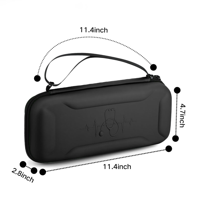 [Australia] - Stethoscope Case for 3M Littmann Classic III,Lightweight II S.E. Cardiology IV,Nurse Gift Hard Organizer Portable Carry Travel Cover Storage Bag with Vital Medical Supplies Black A 