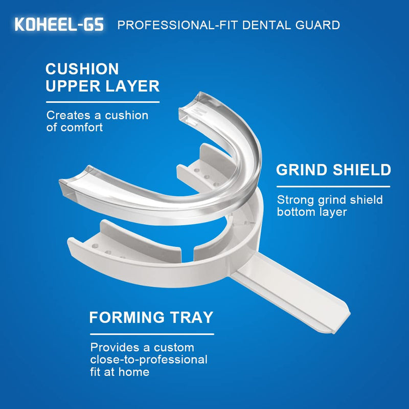 [Australia] - KOHEEL GS Moldable Mouth Guard for Teeth Grinding and Clenching, Night Guard for Bruxism Relief, 5 Count (White, Large Size) White, Large Size 