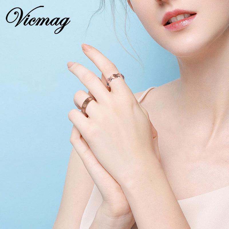 [Australia] - Vicmag Copper Magnetic Ring for Women, Copper Ring Ladies Fingers Thumb 100% Solid Pure Copper Jewelry Gift Adjustable Rose Gold+Copper Flower 