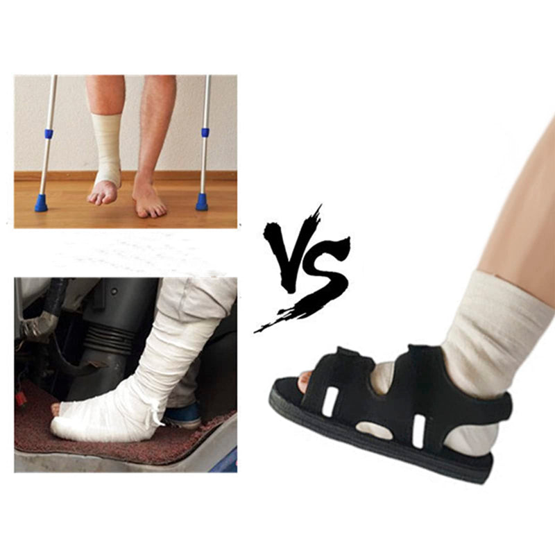 [Australia] - 1 Piece Post Op Shoe Walking Boot Rehabilitation Recovery Plaster Shoe with Adjustable Strap for Foot Injuries Ankle Fractures Post Surgery Medical BootFits Either Left/Right Foot Medium 
