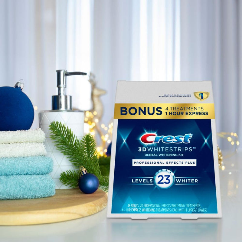 [Australia] - Crest 3D Whitestrips, Professional Effects Plus, Teeth Whitening Strip Kit, 48 Strips (24 Count Pack) 24 Count (Pack of 1) 