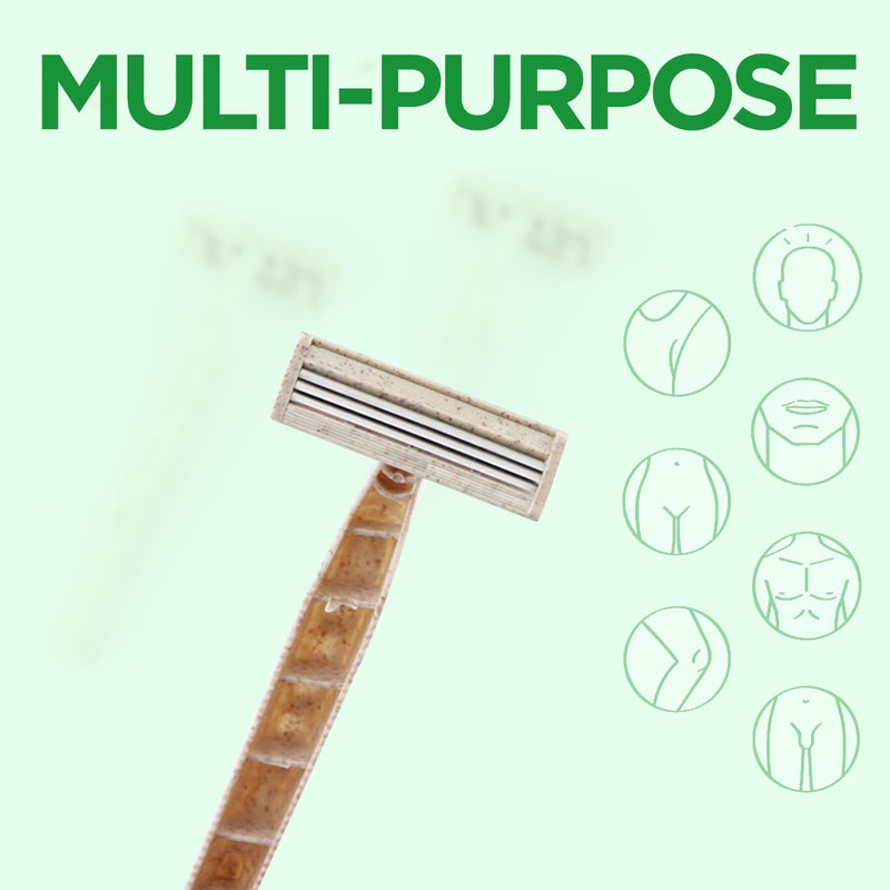 [Australia] - 50Pcs Eco-friendly Disposable Razors Men|Safety Razor Dermaplaning Razors for Men & Women Shaving Body Facial Hair Shavers Facial Hair Remover for Women 