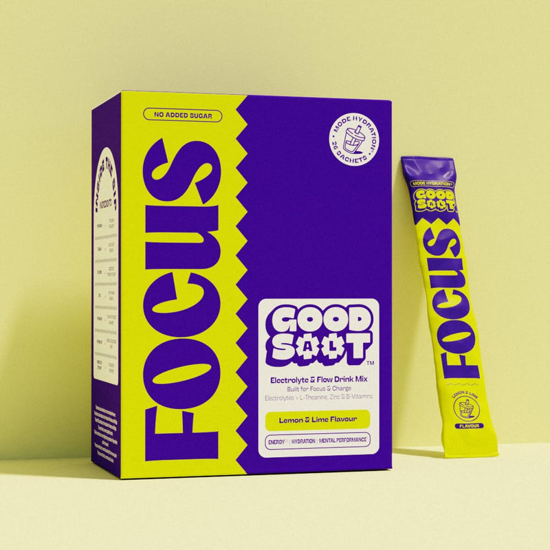 Focus Electrolytes Mind Hydration, Premium Electrolyte Drink Mixes, 26 x Electrolyte Sachets for Hydration, Strong Boby Mind Rehydration Supplement Sugar Free (Lemon & Lime) Lemon & Lime