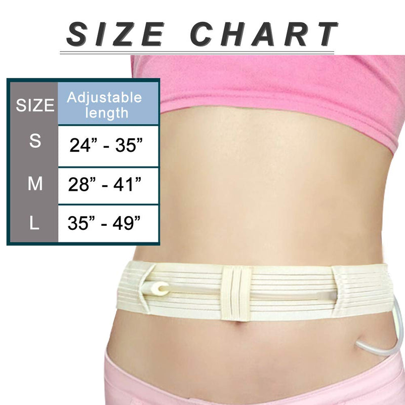 [Australia] - PD Belt Breathable Peritoneal Dialysis Catheter Supplies Abdominal Holder Accessories Adjustable Belly Bands for Secure Stomach Peg G Feeding Tube Women Men Large(35"-49") Large(35"-49") Beige 