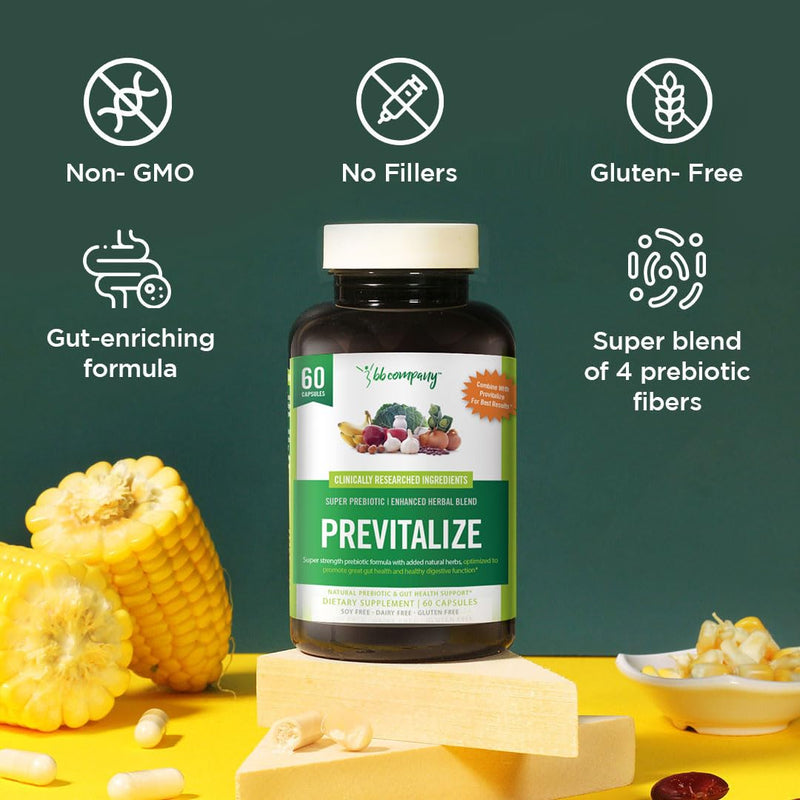 [Australia] - Previtalize | Prebiotics for Women, Prebiotic Fiber for Gut Health | Supports Smoother Menopause | Complement to Probiotics and Provitalize - 60 Caps Unflavored 60 Count (Pack of 1) 