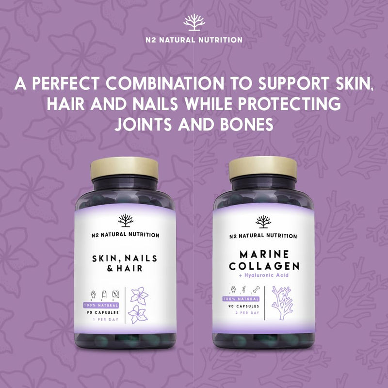 Hair Skin and Nails Supplement Biotin Hair Growth Nails Beard and Skin Care. Vitamins and Minerals for Women and Men. Fight Hair Loss 90 Capsules High Strength. N2 Natural Nutrition Biotin Skin and Nails